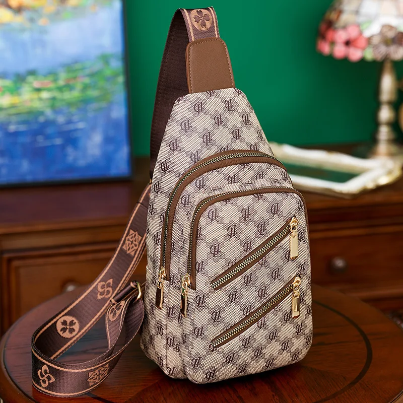 

Мужская повседневная тканевая нагрудная сумка через плечо с отверстием для наушников, многофункциональная сумка-мессенджер