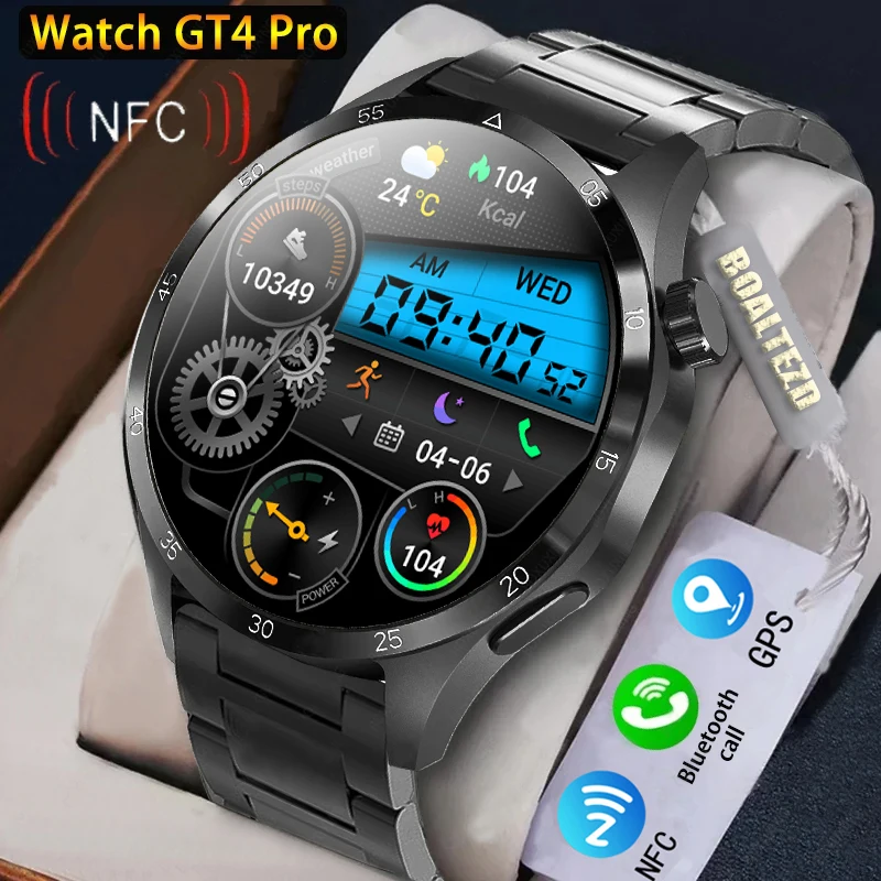 

2024 New GPS Smart Watch Men watch 4 Pro HD Screen Bluetooth Call NFC IP68 Waterproof Health Smartwatch man For Huawei Xiaomi