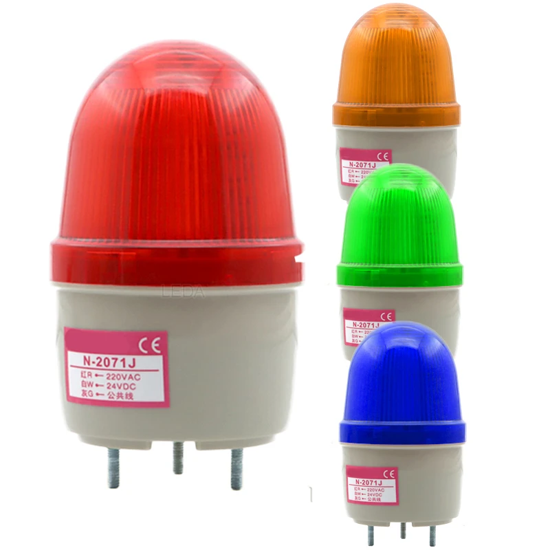 

1Pcs N-2071 Warning Lights Without Sound LED Flash Chang Liang Alarm Lamp Bolt Installation Red Yellow Green Blue