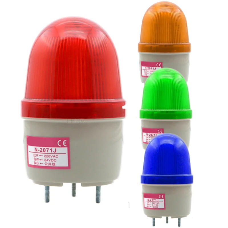 Luzes de advertência conduzidas sem som, lâmpada de alarme sadia, instalação do parafuso, vermelho, amarelo, verde, azul, N-2071, 1Pc