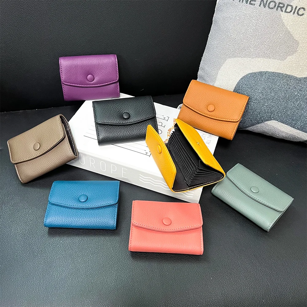 Credit Card Holder Wallets for Women Large Storage Space Snap Closure Accordion Card Holders,Leather Organizer Cards Case