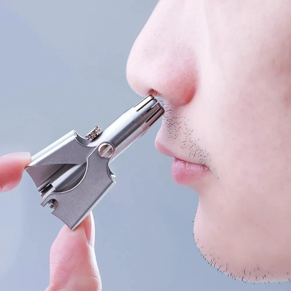 

Nose hair trimmer Stainless Steel Manual Men's Nose Hair Shaver Nose Hair Cleaner Noiseless Razor