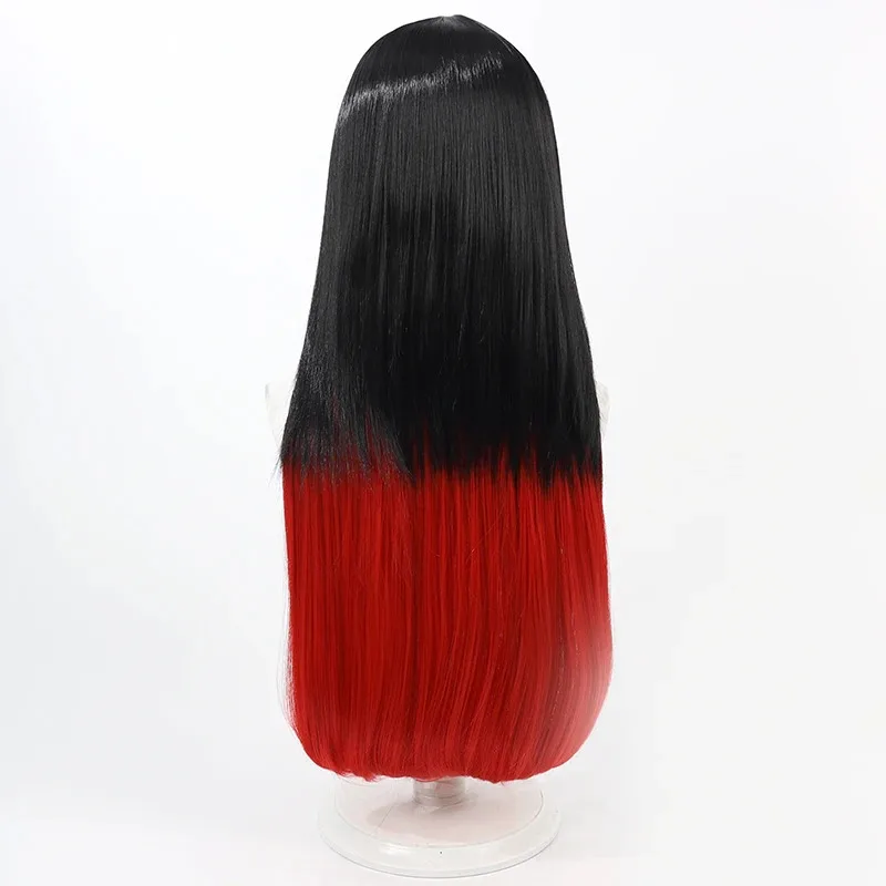 25COSWIND قواطع تأثيري Tasuku Tsubakino شعر مستعار طويل أسود أحمر مستقيم مقاومة للحرارة الشعر الاصطناعية هالوين زي لعب الأدوار