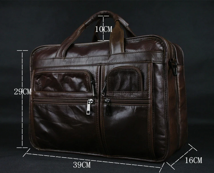 Luxury portfolio Men Genuine Leather Briefcases tote business bag Men briefcase Leather laptop bag porte document messenger bag