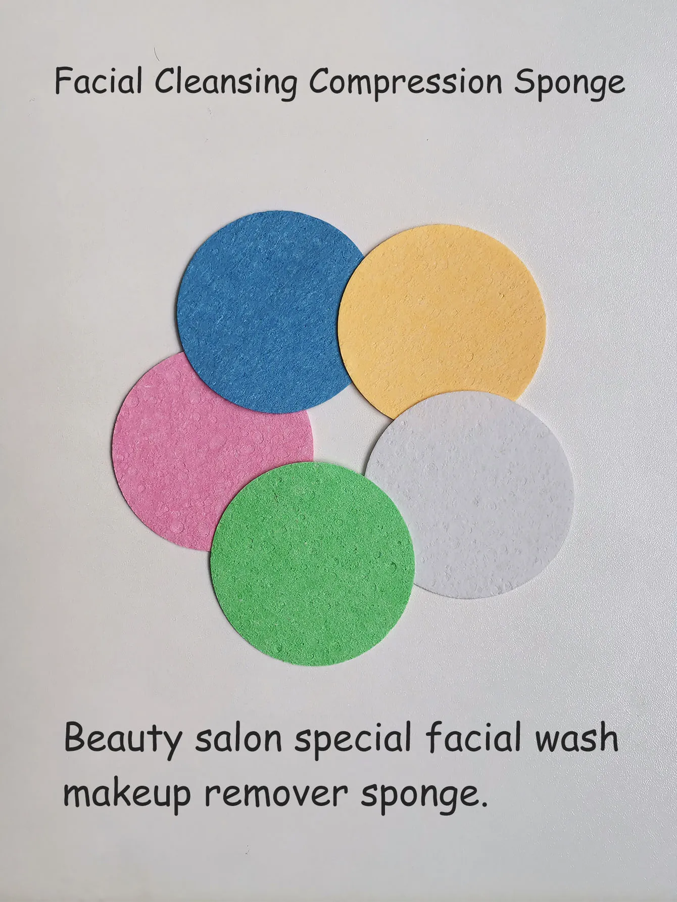 Puff de limpieza Comprimido redondo multicolor, paquete múltiple de 50 piezas, fibra vegetal, adecuado para limpieza y exfoliación