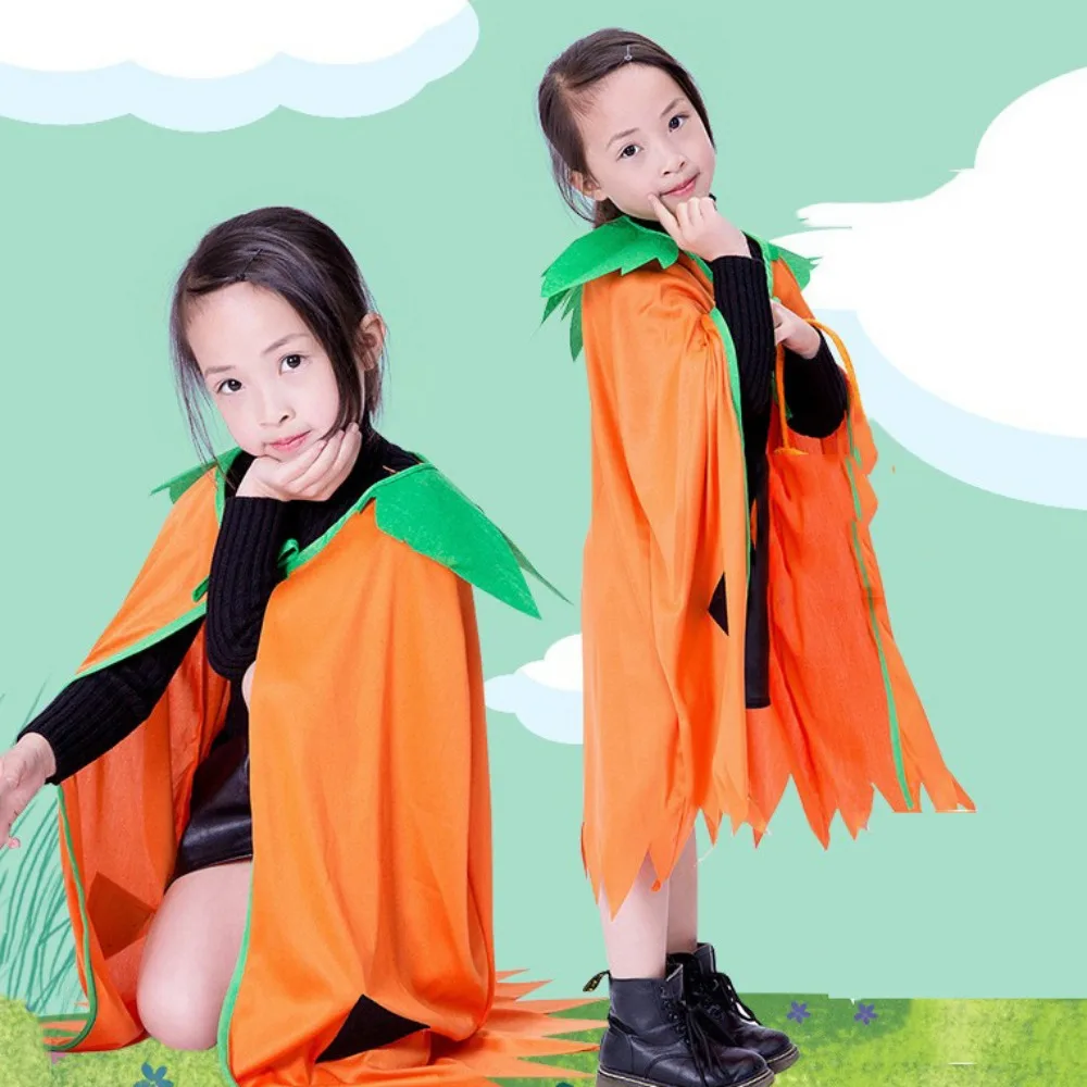 

Food Fruit Veggie Costume Performance Stage Pumpkin Cloak Children Cosplay Costume Cartoon Design Doll Role-playing