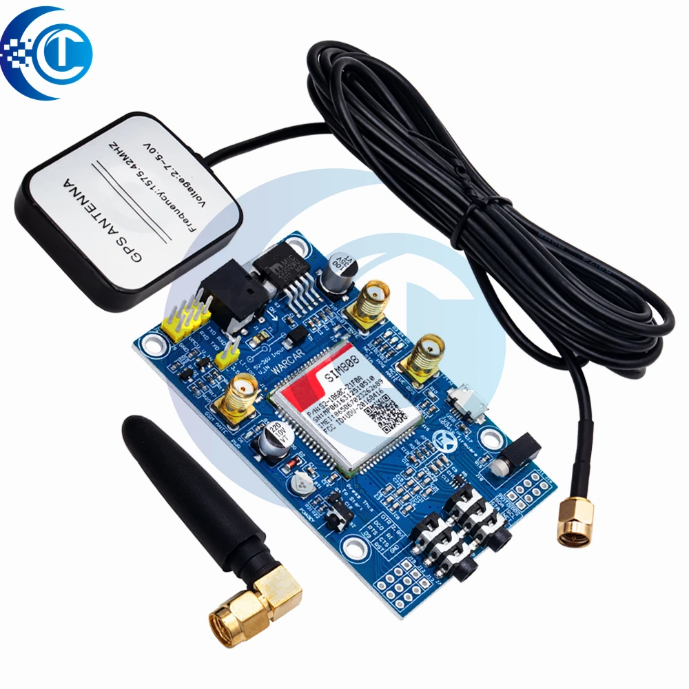 บอร์ดพัฒนา GSM GPRS GPS รุ่น SIM808 แทน SIM908 พร้อมเสาอากาศ GPS แบบ IPX SMA สำหรับ Raspberry Pi และ Arduino