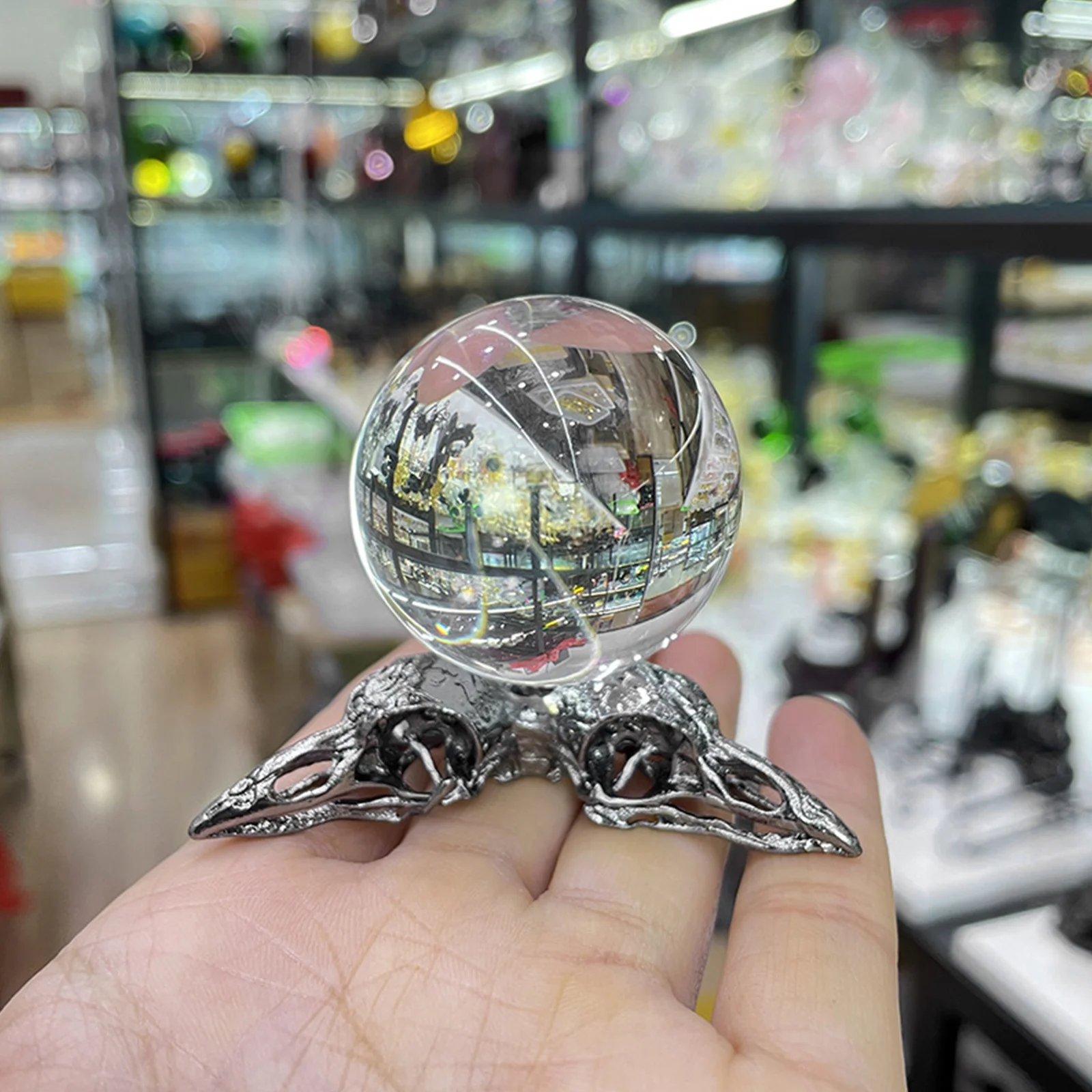 

Birds Head Shaped Crystal Ball Base Creative Metal Stand Desktop Display Sphere Holder Decorative Crystal Ball Pedestal
