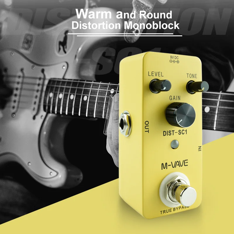 M-VAVE Distortion Guitar Effect Pedal Classic Warm Smooth Style Distortion Guitar Pedal True Bypass Guitar Parts & Accessories