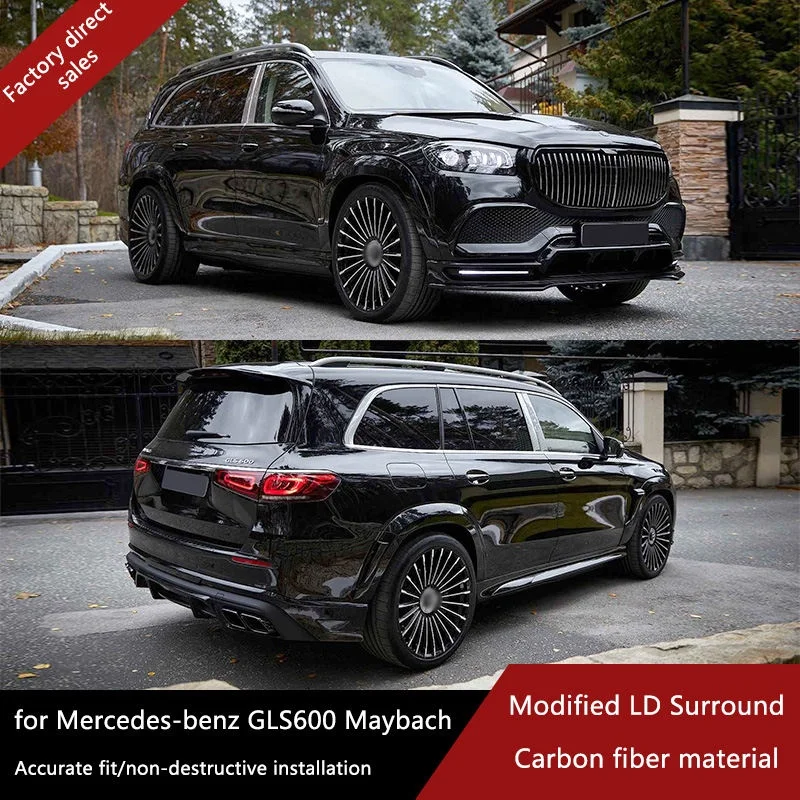 26 Style Carbon Fiber Front and Rear Lip Grille Hood Top Wing Suitable For Mercedes-Benz GLS600 Maybach Modified LD Body Kit