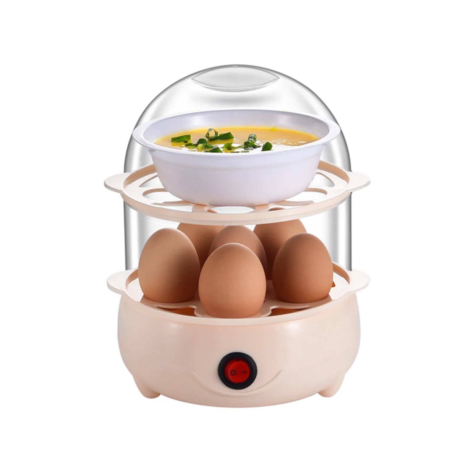 160W 220V Multifunctional Electric Egg Boiler 6Eggs/Layer Hard Boiled Egg Poacher Smart Breakfast Machine for Home Kitchen Use