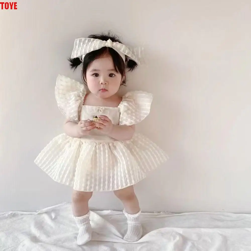

Casual Outfit Ruffle Baby Jumper Dress Fluffly Bodysuit Baby Jumpsuit Cotton Sweet Baby Shorts Climb Suit Newborn Baby