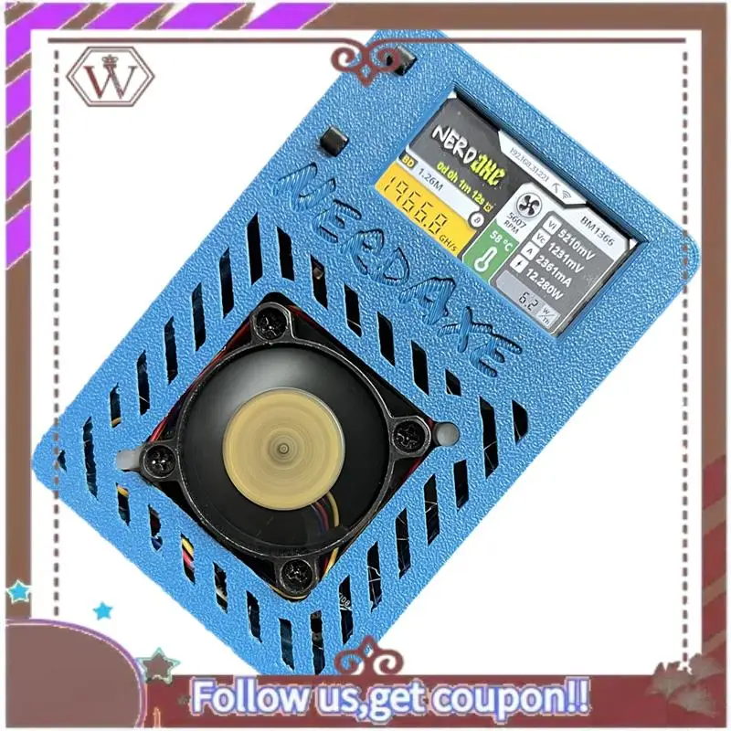 

ABBG-Nerdaxe Miner Nerdminer 500Gh/S S19XP BM1366 ASIC Bitaxe Bitcoin Micro Miner 1.9Inch Display Lottery Miner US PLUG