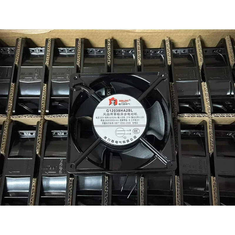for Delixi New Double Ball AC 220V Axial Flow Fan for Electric Box Cabinet Charging Pile Industrial High Speed Strong Airflow