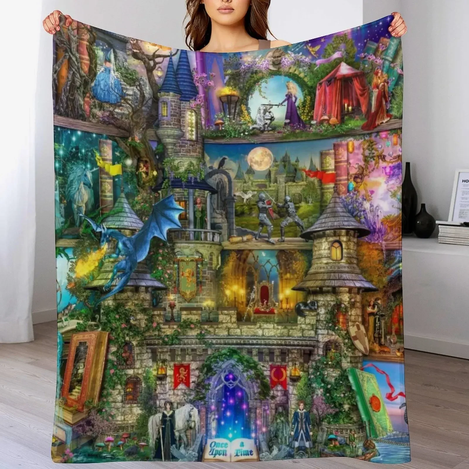Once Upon a Fairytale Throw Blanket Cozy Sofa Blanket for TV Watching Napping