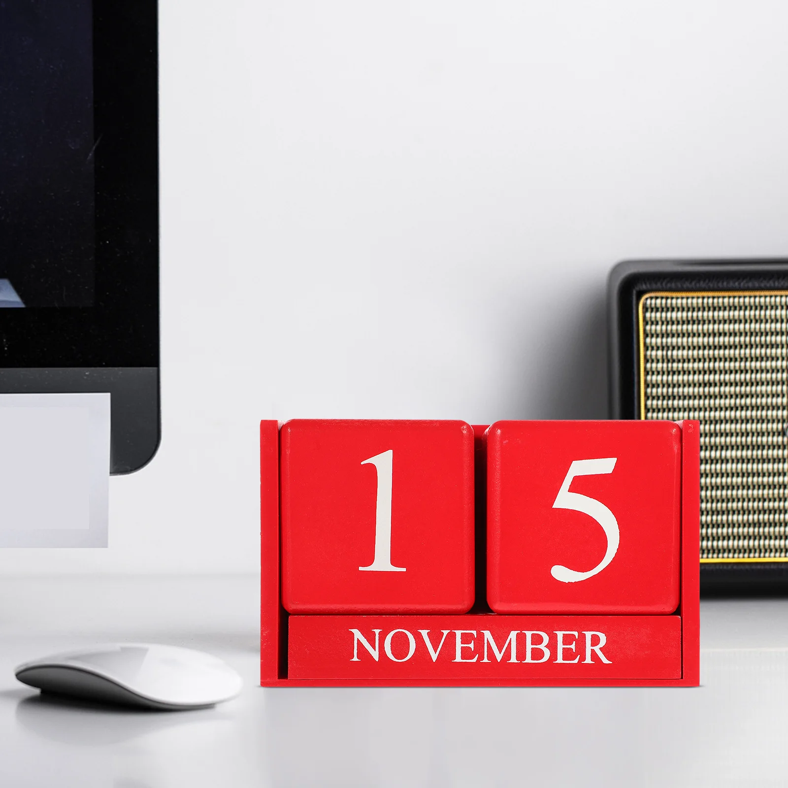 Wooden Calendar Chic Office Desk Decorations Desktop Daily Use for Home