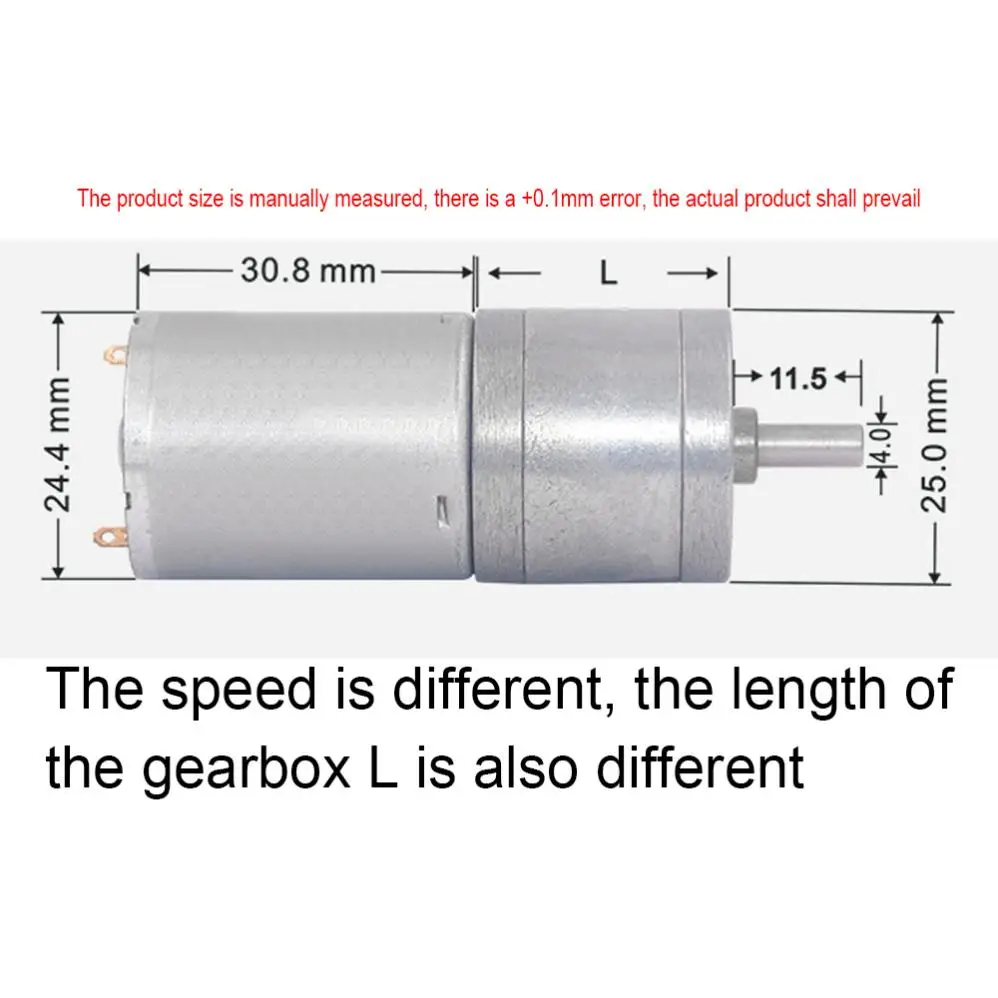 JGA25-370 Geared Motor DC Motor 24V Electric Gear Motor High Torque CW CCW  Reversed Motor for Home Toy Tools Appliance