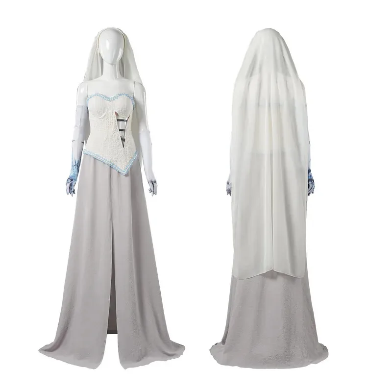 

Emily Costume Anime Movie Corpse Cosplay Bride Roleplay Skirt Jacket Veil Halloween Carnival Party Fantasia Dress Suit ﻿ om[8