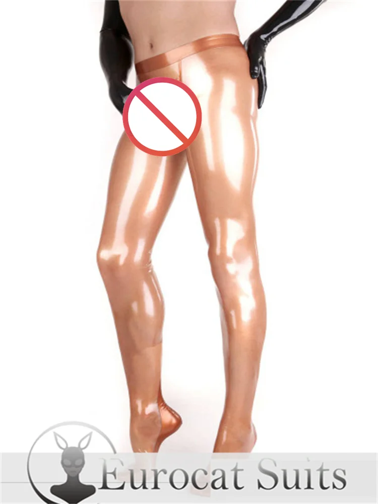 

latex stockings eurocat suits latex leggings rubber fetish customised clubwear cosplayMen's Latex Pantyhose with Back Seam