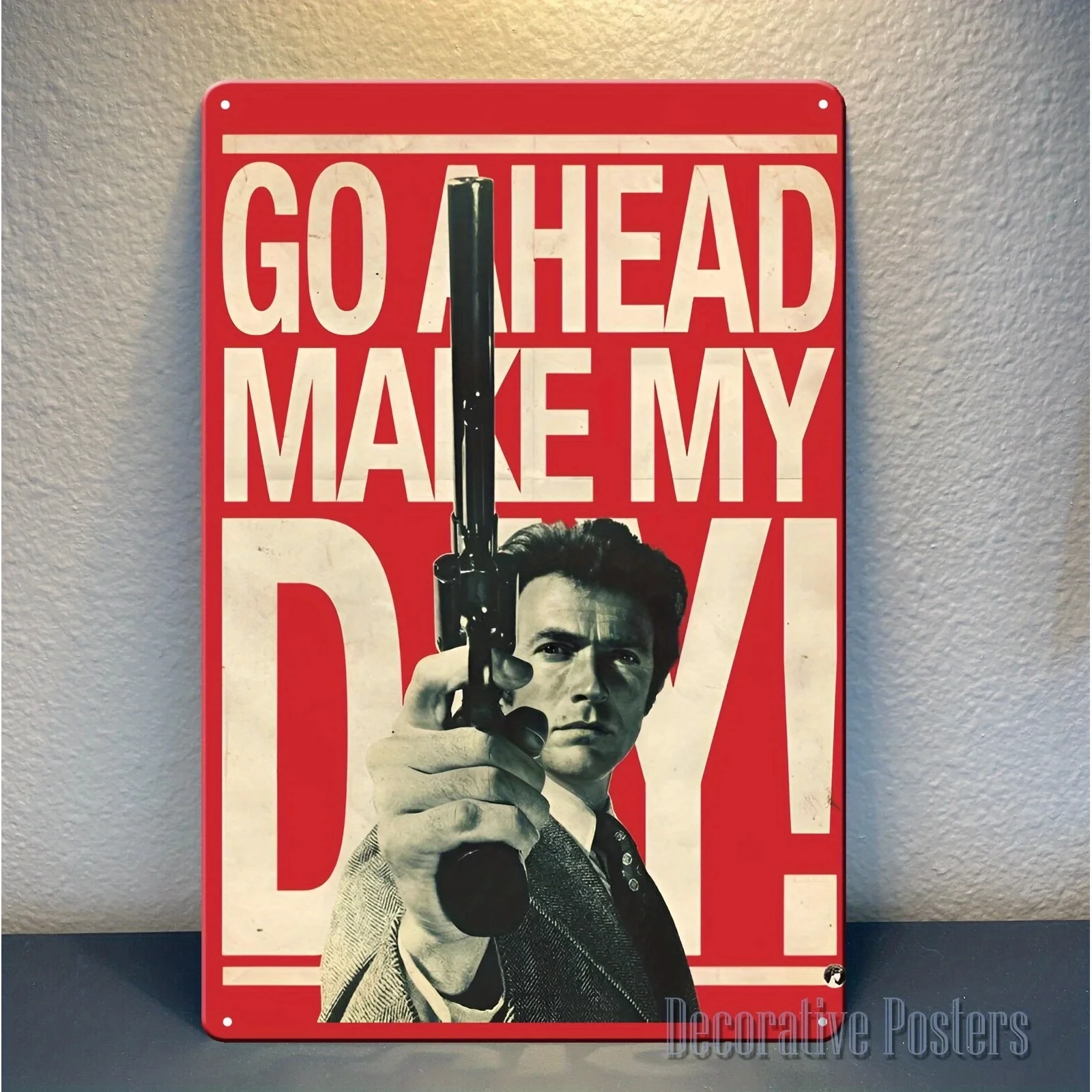 Dirty Clint Eastwood Movie Metal Poster - Vintage Tin Sign Plaque, 7.87X11.81, Rustic Wall Art for Home, Bar, Cafe Decoration, Met