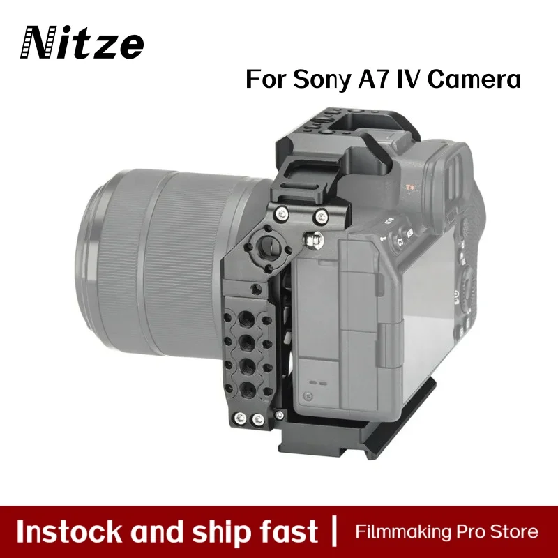 

Nitze Half Cage for Sony A7 IV Camera with Built-in NATO Rail and Arca Swiss QR Plate