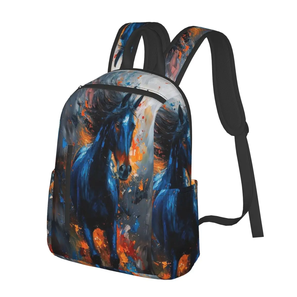 

Дикая лошадь, картина маслом, цветной студенческий рюкзак, школьная сумка, походный дорожный рюкзак для мальчиков и девочек, модная сумка для книг, сумки на плечо