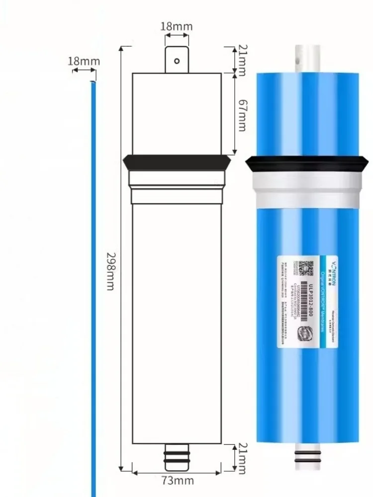 2pcs 800 gpd Original NSF vontron reverse osmosis filter Reverse Osmosis ULP 3012-800G RO Membrane kitchen water purifier parts