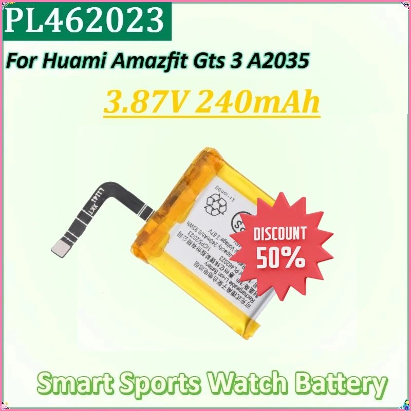 

PL462023 3.87V 240mAh for Huami Amazfit Gts 3 A2035 Smart Sports Watch Battery Bateria New Li-Ion Rechargeable Battery