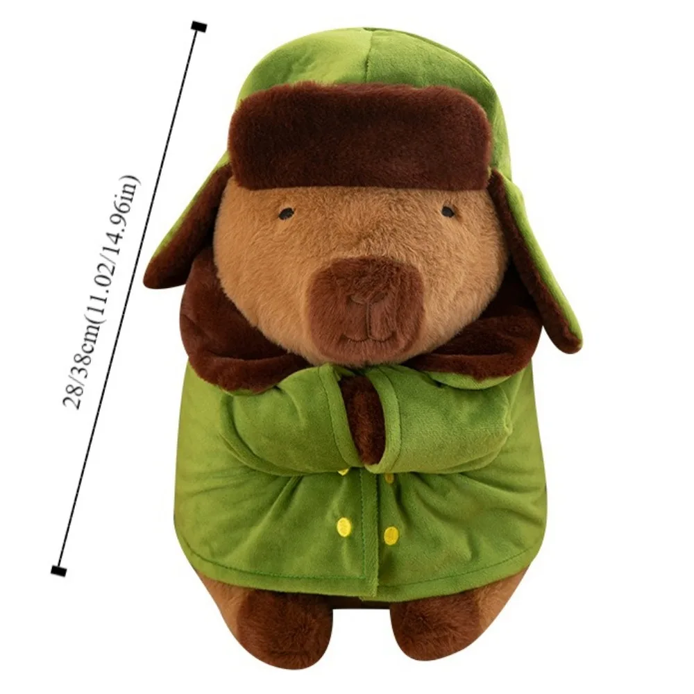 Simulation Overcoat Capybara Plush Doll Green Animal Capybara Plush Toys Cute Soft Capybara Anime Fluffty Toy Home Decor