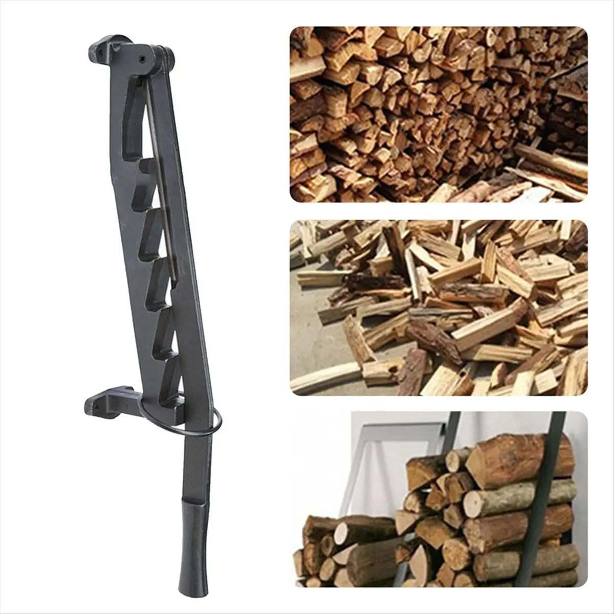 (MEOF] Kindling Splitter for Wood, Wall Mounted Log Splitter Manual Log Splitter in Carbon Steel Hand Log Splitter for Camping