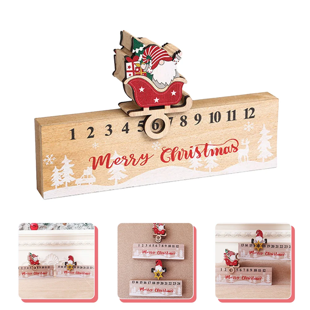 Number Calendar Ornament Elderly Advent for Children Calendars Kids Wood Countdown