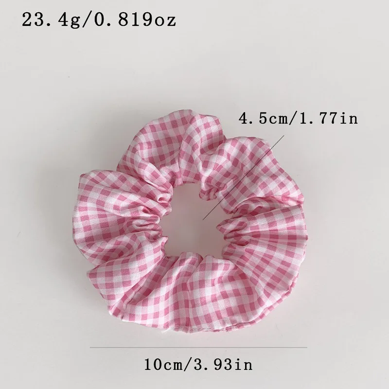 5 PCS Polka Dot Crunchy for Hair Fresh Floral Plaid Headbands College Style Elastic Hair Band for Women Girls XPJ17