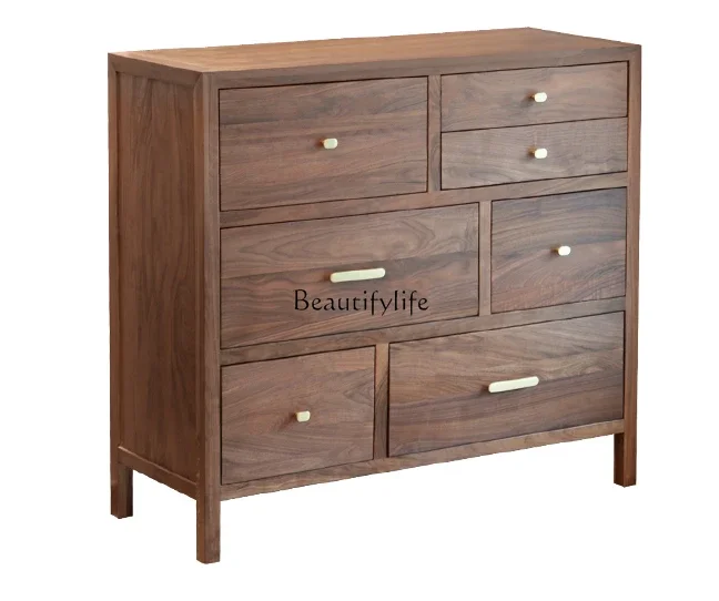 

ls 42North American black walnut chest, bedroom wall drawer, simple log large capacity storage cabinet