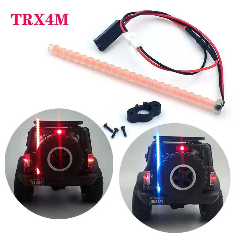 LED Flagpole brilhante para 1:18 Traxxas RC, Simulação 3V, TRX4M, Escalada Carro, Peças de Atualização Bronco