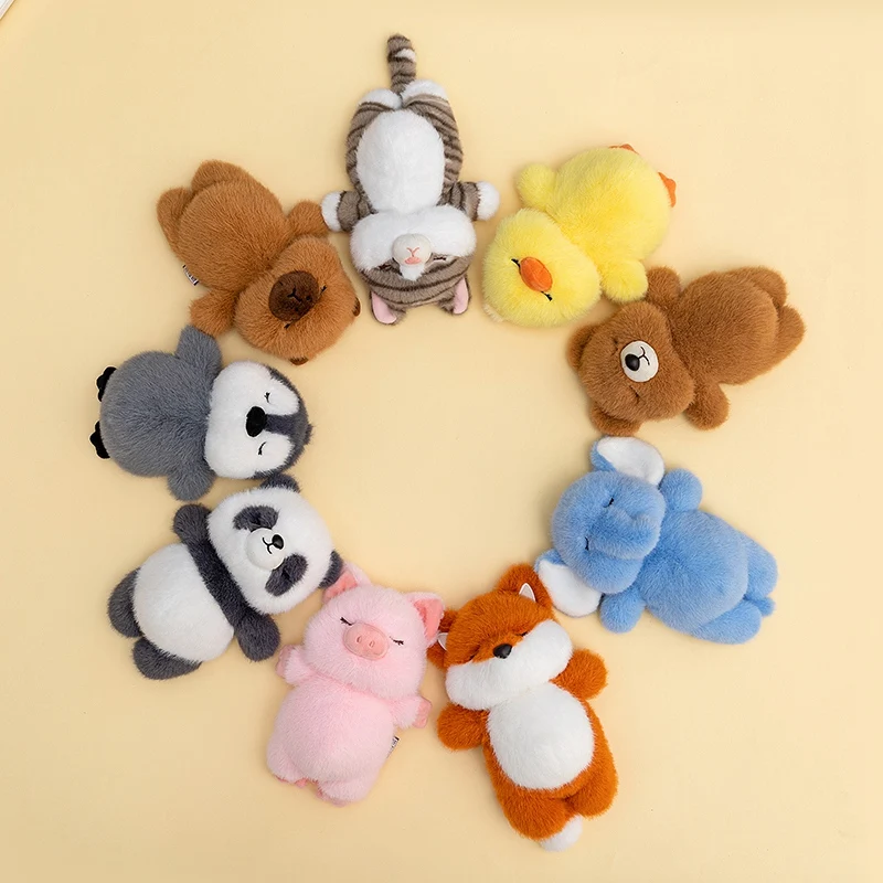 

Kawaii Fluffly Fat Lazy Little Animals Series Plush Toy Cartoon Soft Stuffed Animals Supine Panda Duck Cute Mouse Pad Decor Gift