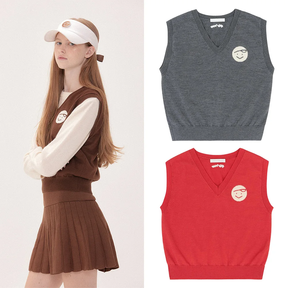 High-end Taste! Luxury V-neck Women's Knitted Vest! Autumn Trend Brand, Sports Design, Enjoy Golf, New Style