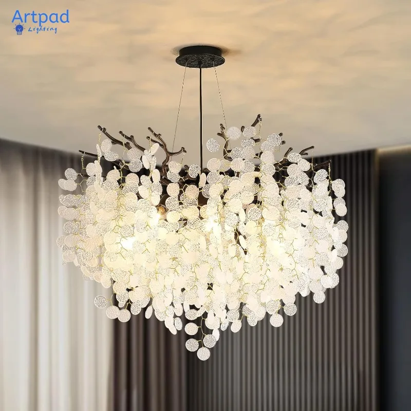 

Modern Black Crystal Circular Chandelier E12/E14 Base Pendant Ceiling Light for Living Room Dining Room Decor Hanging Light
