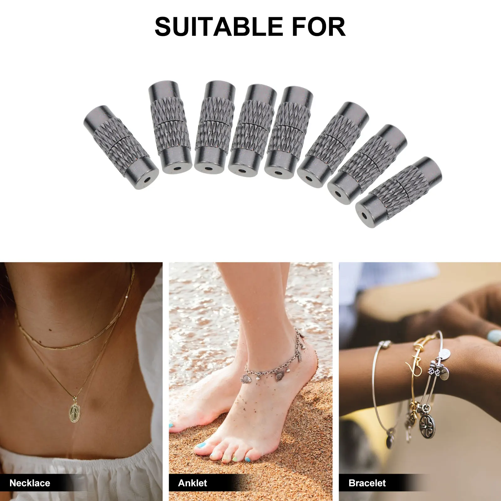 

50Pcs Screw Clasp Jewelry Accessories Copper Necklace Bracelet Repair Cord End Caps Fastener