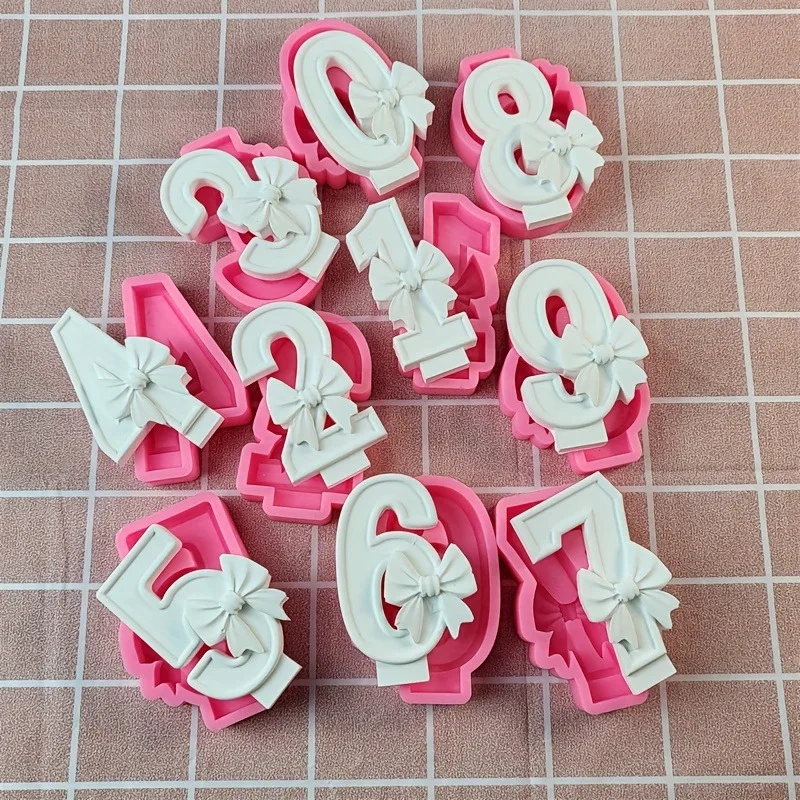 

High-Quality Butterfly & Number Silicone Mold for Resin Casting - Reusable DIY Craft Mold with Heart Cutouts Bows & Digits (0-9)