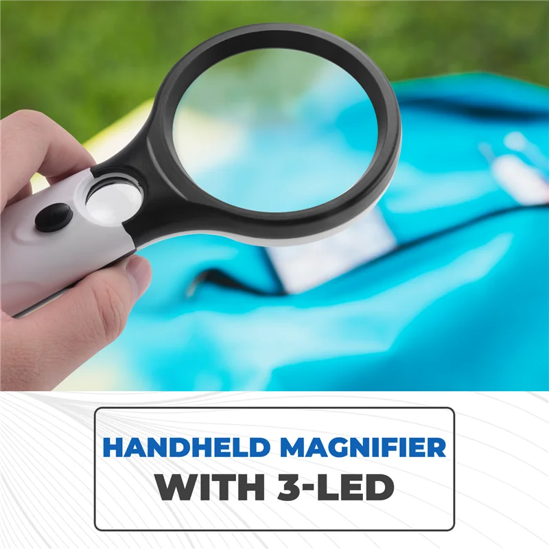 QWE-3 ไฟ LED 45X มือถือแว่นขยายอ่านแว่นขยายเลนส์เครื่องประดับ Loupe