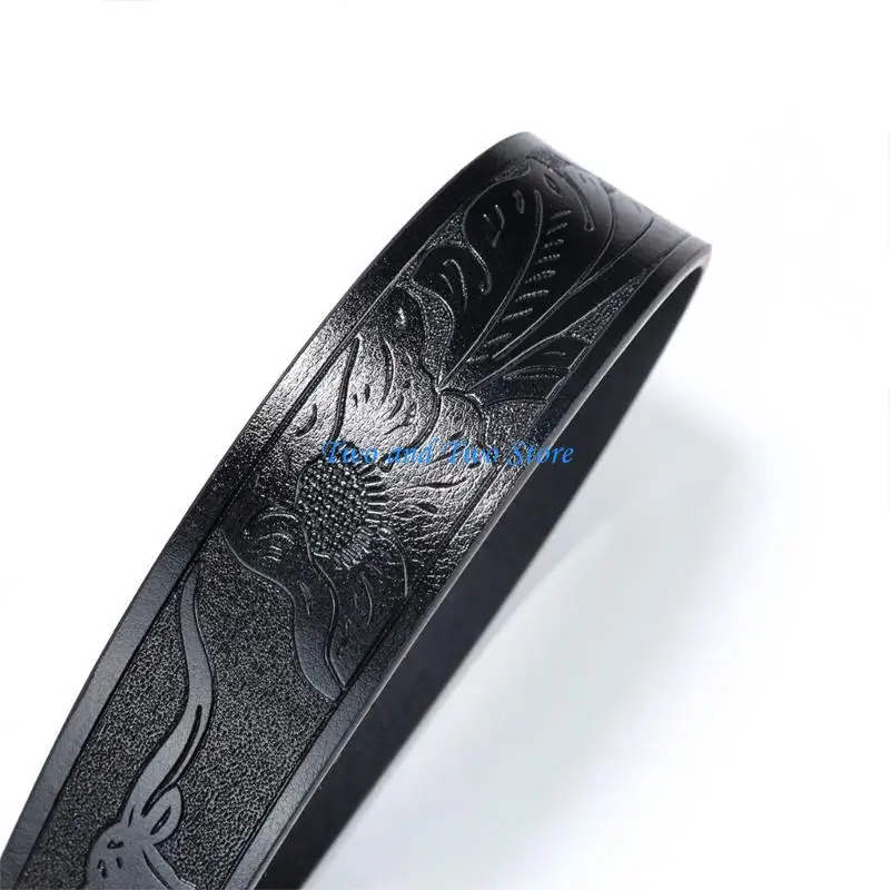 HX6F الإغاثة حزام الخصر رئيس الثور النمط الغربي حزام قابل للتعديل للرجل الجينز الديكورات #2