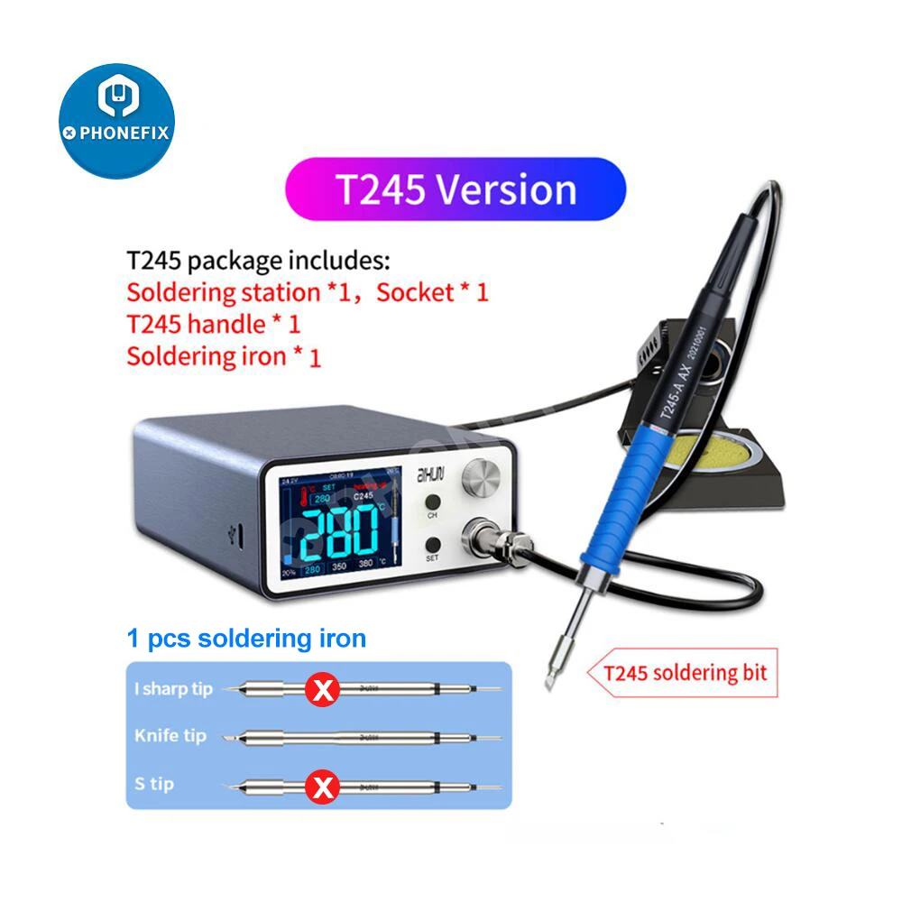 JCID AIXUN 200W T3A Intelligent Soldering Station Support T12 T245 Handle Solder Iron Tips Electric Welding Phone Repair Tools