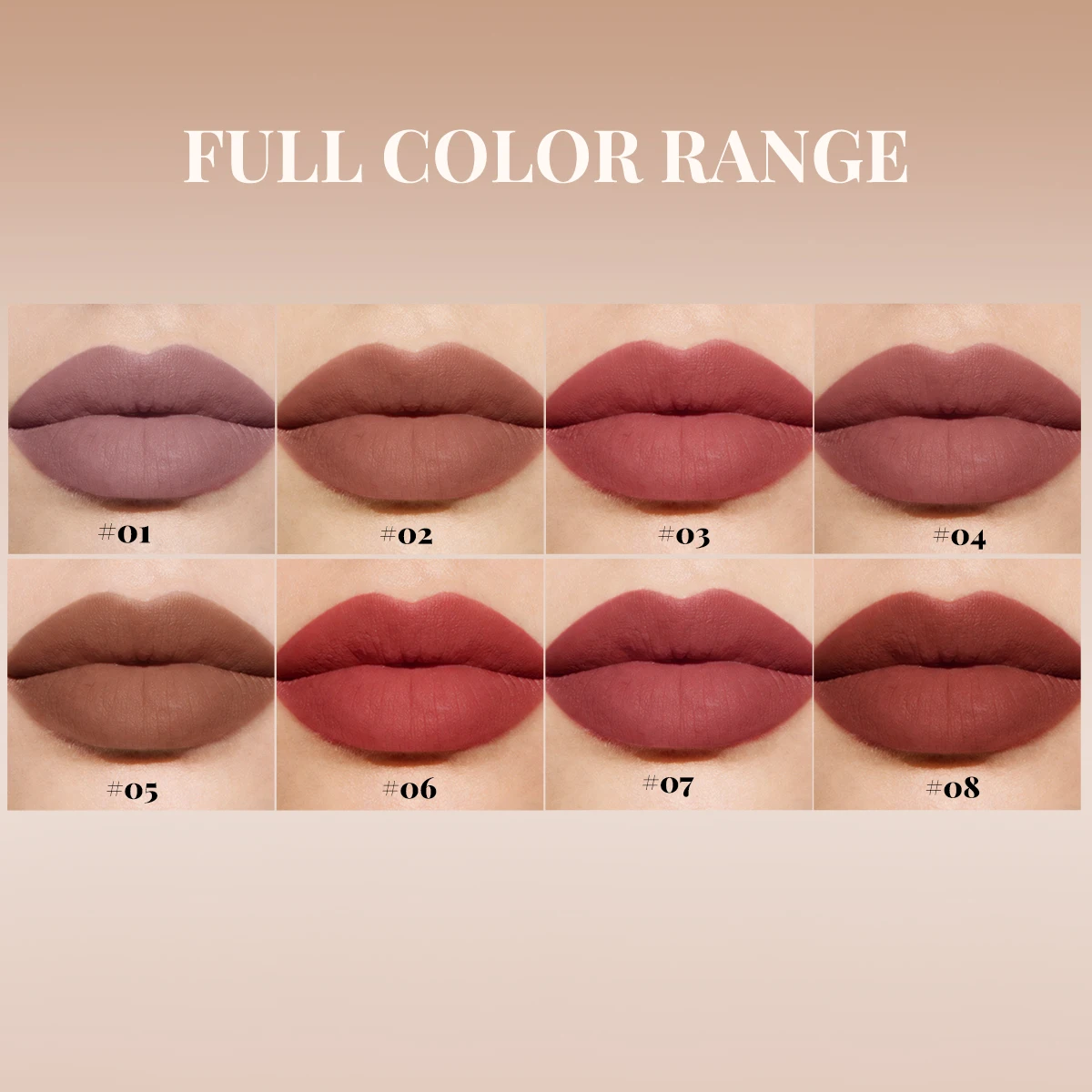 8 Color Nude Brown Matte Liquid Lipstick Velvet Sexy Dark Red Lip Glaze Non-stick Cup Not Easy To Fade Lip Gloss Lipstick Makeup - view 6