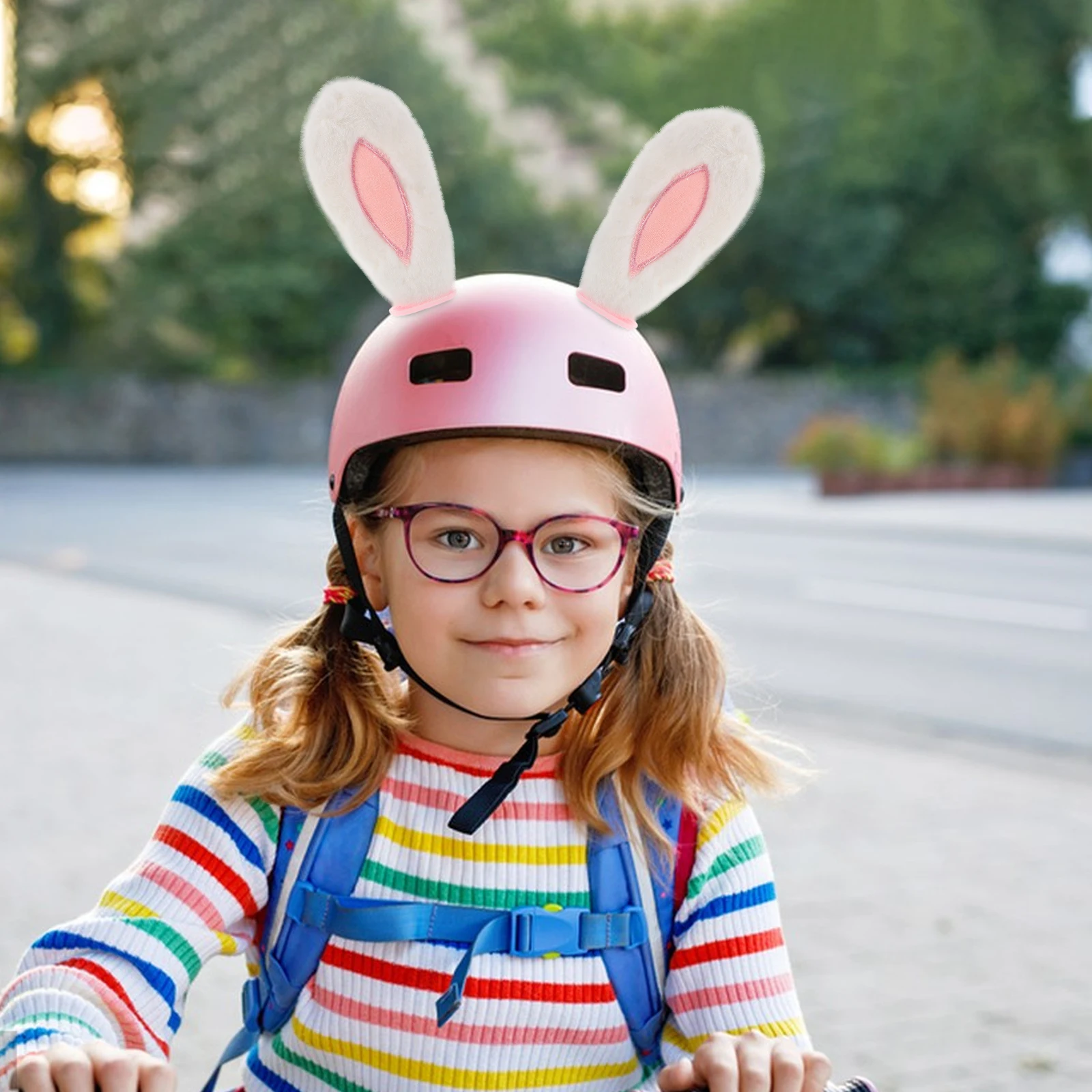 

2pcs Decoration Ears Soft Bunny Motorcycle Accessories Cartoon Animal Ear Ornament For Bike Scooter