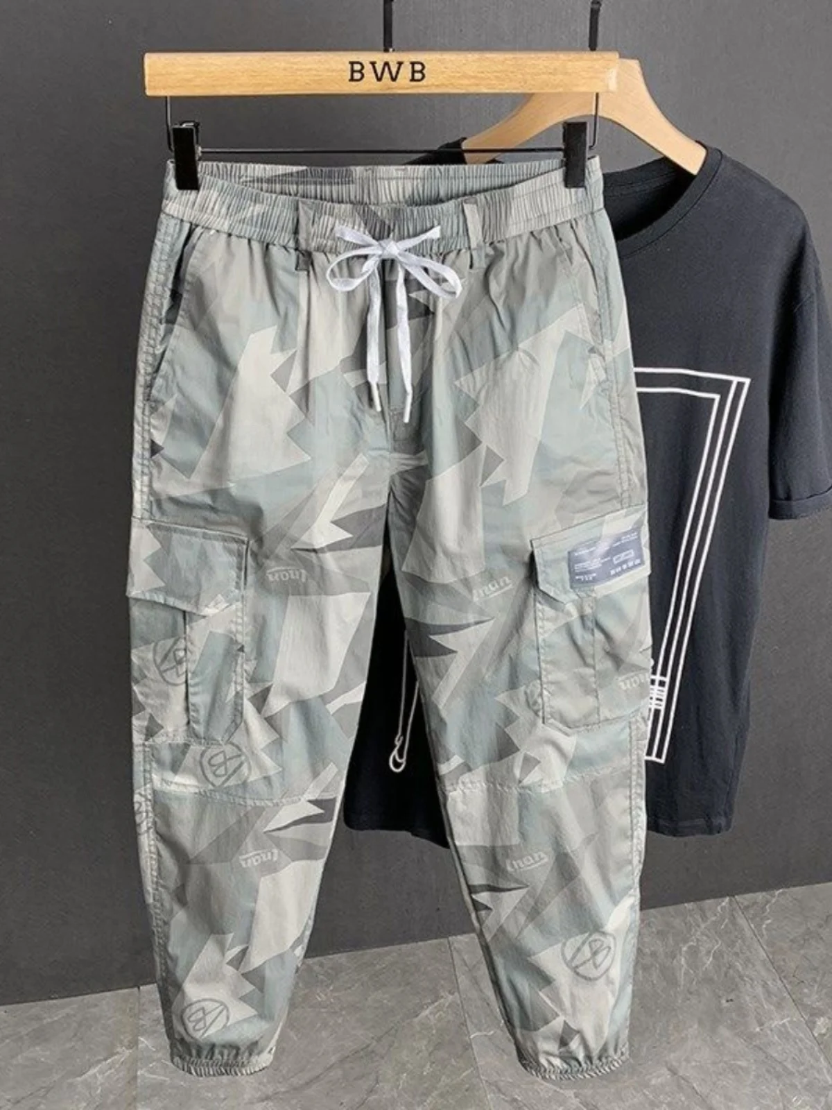 

Qui Dry камуфляжные повседневные брюки мужские летние тонкие брюки для спецодежды свободные спортивные брюки на открытом воздухе девять очков ледяной шелк