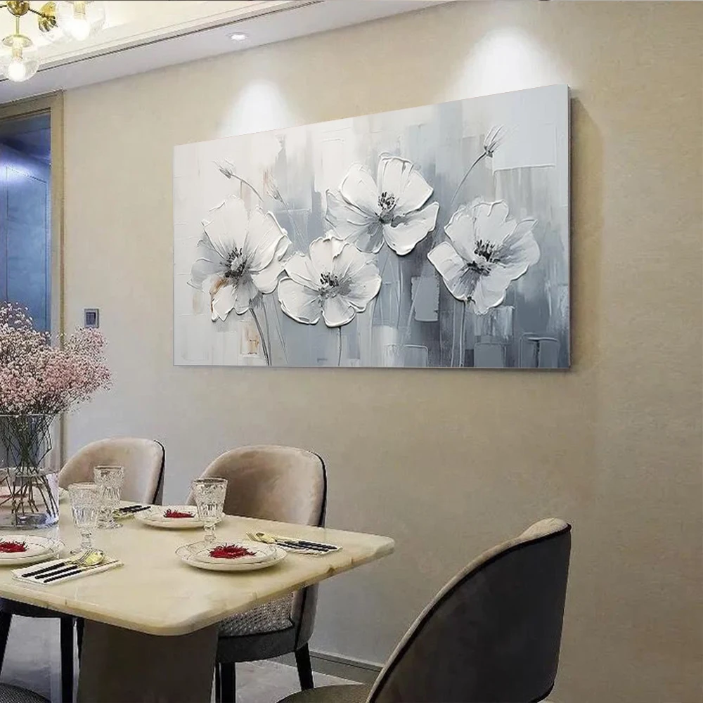 100% Hand-Painted Oil Painting Yellow Sunflower Flower Pattern Poster Knife Canvas Picture Modern Mural For Home Decor Wall Art