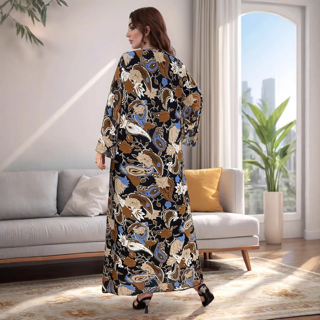 Nahen Osten Lose frauen Kleidung Muslimischen Robe Langes Kleid Arabischen Neue Lose Chiffon Kleid Abaya Robe