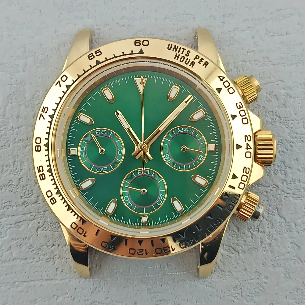 

Часы с кварцевым механизмом 40 мм Panda Daytona VK63, аксессуары для часов, сапфировое стекло, водонепроницаемые часы из нержавеющей стали