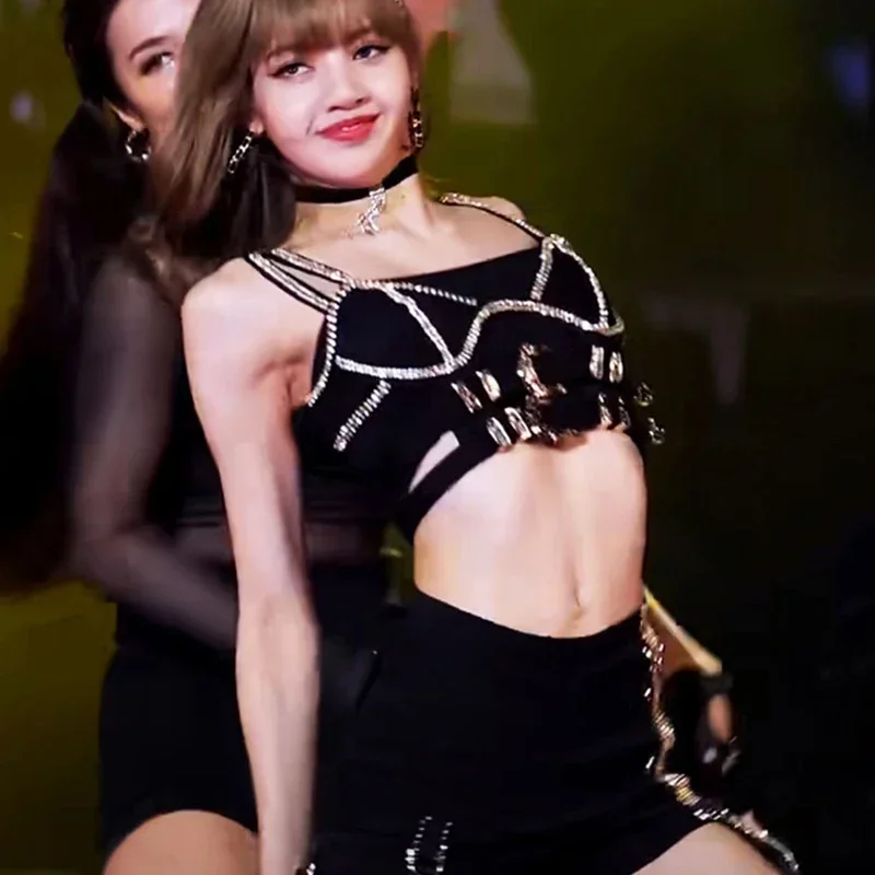 Lisa Kpop Bühnenoutfits Street Dance Jazz Dancer Kostüm Festival Outfit Damen Gogo Dj Rave Festival Kleidung Hip Hop