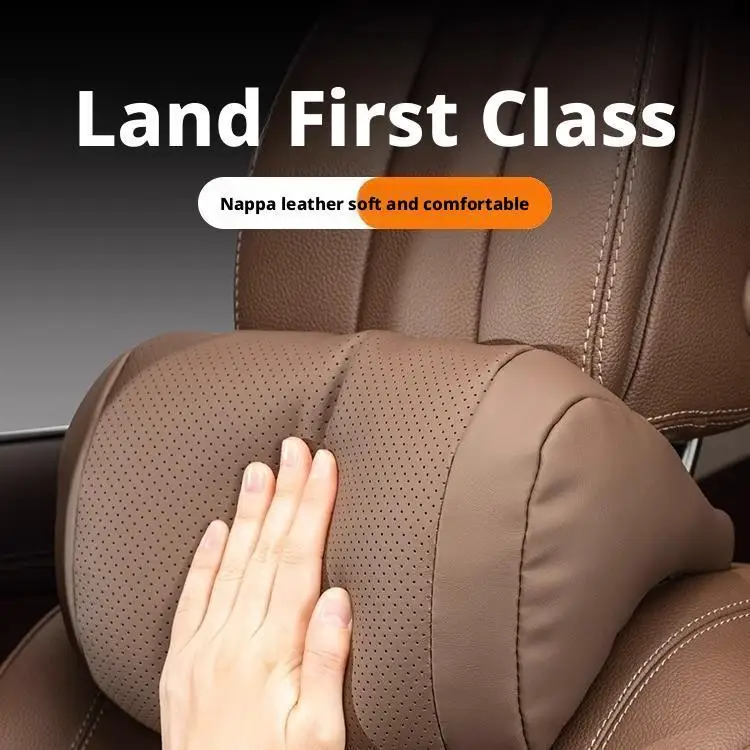 Car Seat Headrest Travel Rest Neck Pillow Soft PU Leather Neck Pillow Memory Foam Pillows Car Accessories - view 2